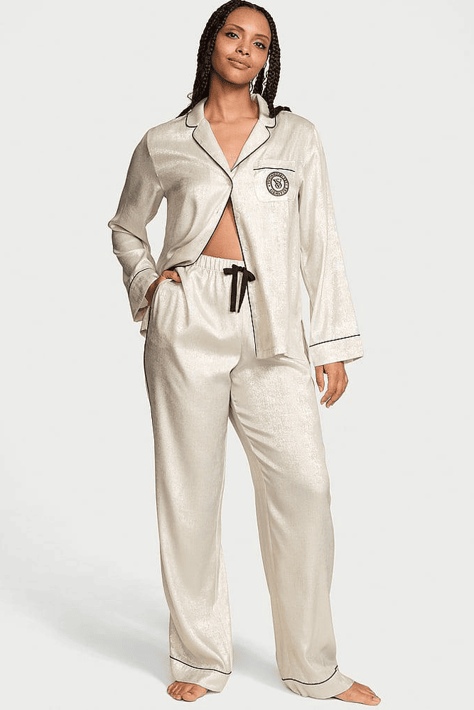 ПІЖАМА САТИН ДОВГА WHITE SHIMMER Victoria`s Secret