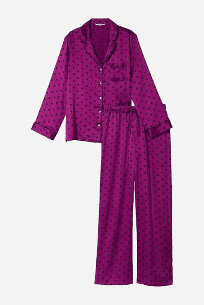 ПІЖАМА САТИН ДОВГА WINE DOT Victoria`s