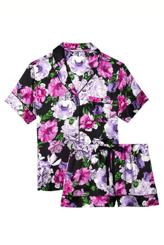 ПІЖАМА САТИН КОРОТКА BLACK FLORAL Victoria`s Secret