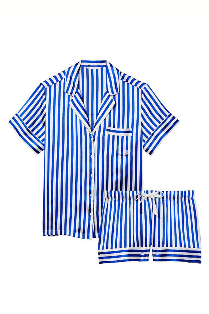 ПІЖАМА САТИН КОРОТКА BLUE STRIPE Victoria`s Secret