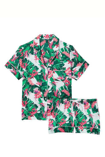 ПІЖАМА САТИН КОРОТКА GREEN FLOWERS Victoria`s Secret