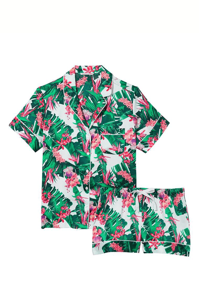 ПІЖАМА САТИН КОРОТКА GREEN FLOWERS Victoria`s Secret