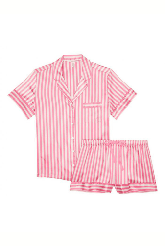 ПІЖАМА САТИН КОРОТКА NUDE PINK STRIPE Victoria`s Secret
