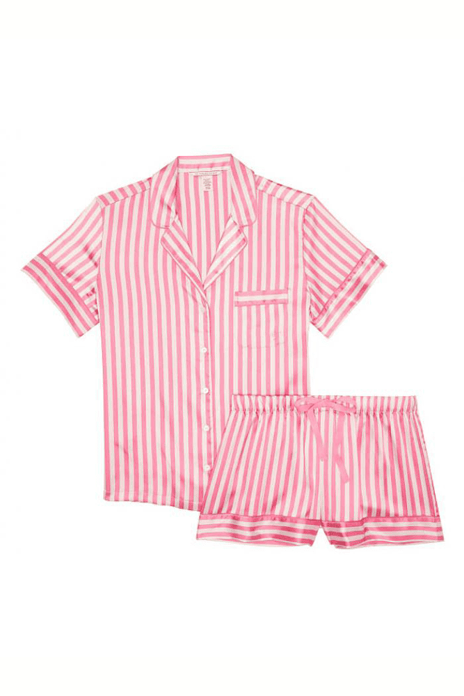 ПІЖАМА САТИН КОРОТКА NUDE PINK STRIPE Victoria`s Secret