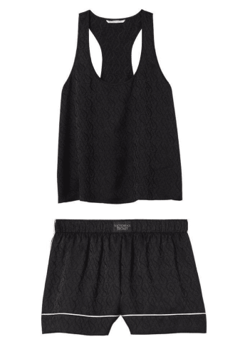 ПІЖАМА САТИН МАЙКА BLACK Victoria`s Secret