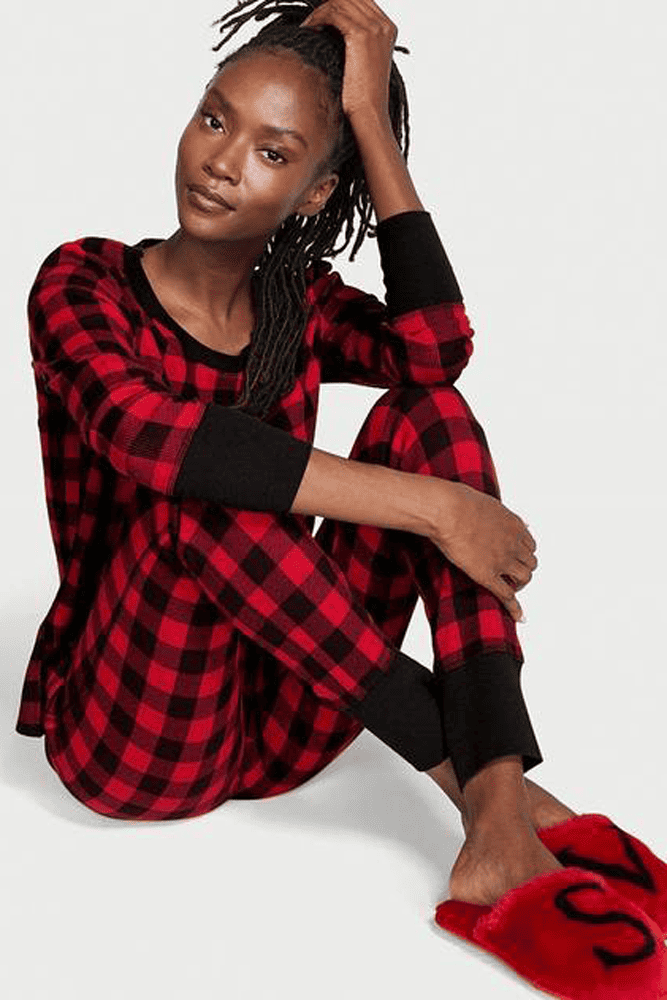 ПІЖАМА ТЕРМО ДОВГА RED/BLACK PLAID Victoria`s Secret