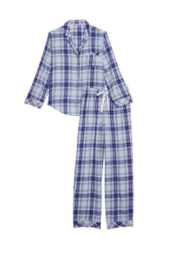 ПІЖАМА ФЛАНЕЛЬ ДОВГА BLUE PLAID Victoria`s Secret