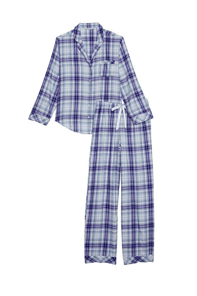 ПІЖАМА ФЛАНЕЛЬ ДОВГА BLUE PLAID Victoria`s Secret