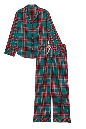 ПІЖАМА ФЛАНЕЛЬ ДОВГА GREEN/RED/PINK PLAID Victoria`s Secret
