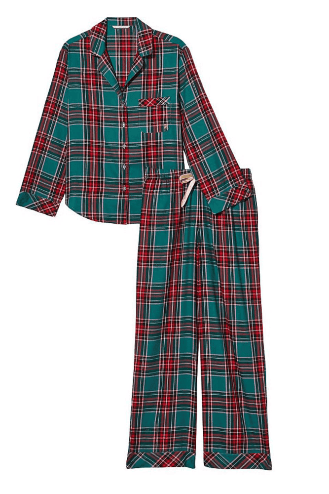 ПІЖАМА ФЛАНЕЛЬ ДОВГА GREEN/RED/PINK PLAID Victoria`s Secret