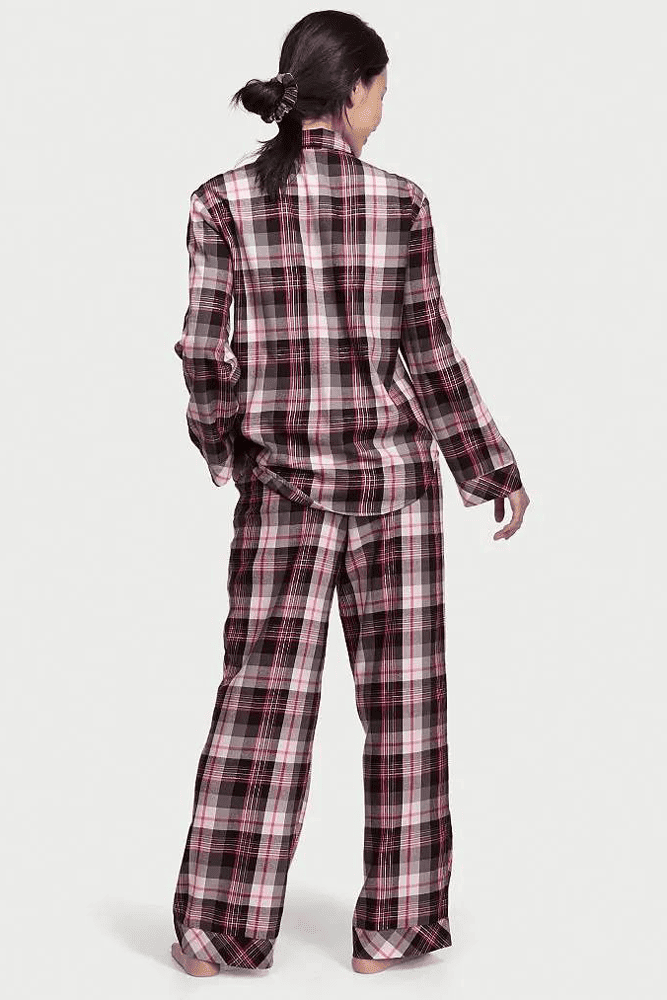 ПІЖАМА ФЛАНЕЛЬ ДОВГА GREY/PINK PLAID Victoria`s Secret