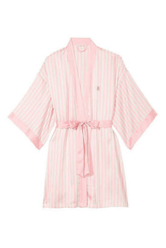 ХАЛАТ САТИНОВИЙ PINK STRIPE LOGO Victoria`s Secret