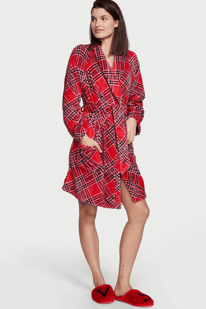 ХАЛАТ ТЕПЛИЙ RED PLAID Victoria`s Secret