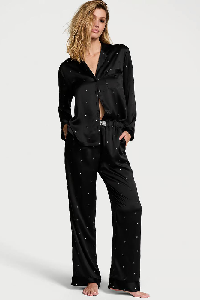 ПІЖАМА САТИН ДОВГА BLACK