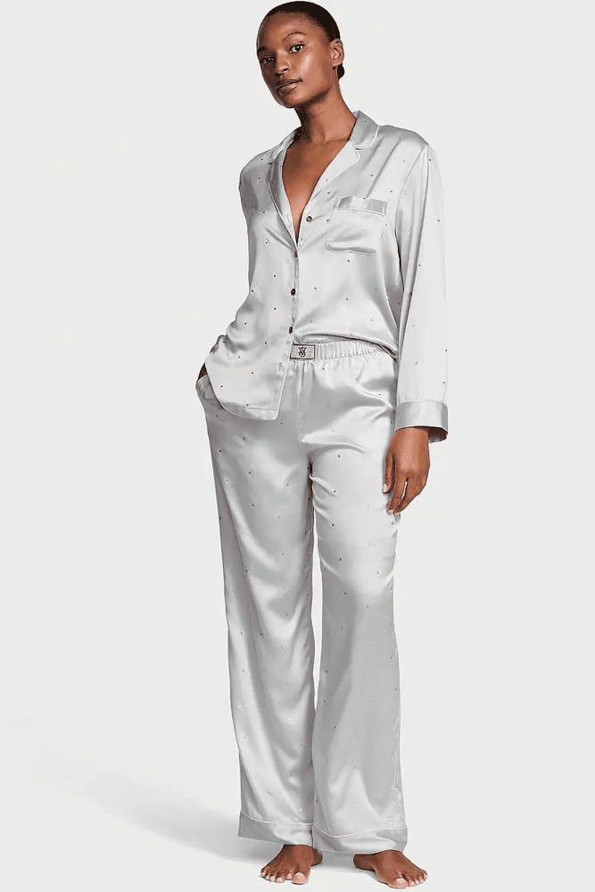 ПІЖАМА САТИН ДОВГА GREY STARS EMBL Victoria`s Secret