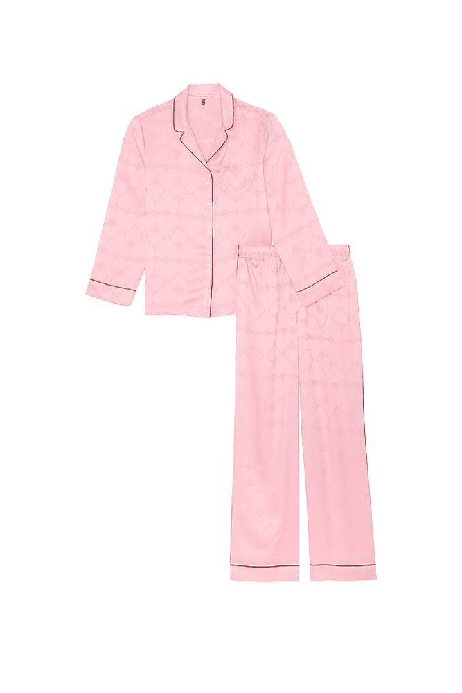 ПІЖАМА САТИН ДОВГА PUREST PINK HEARTS Victoria`s Secret