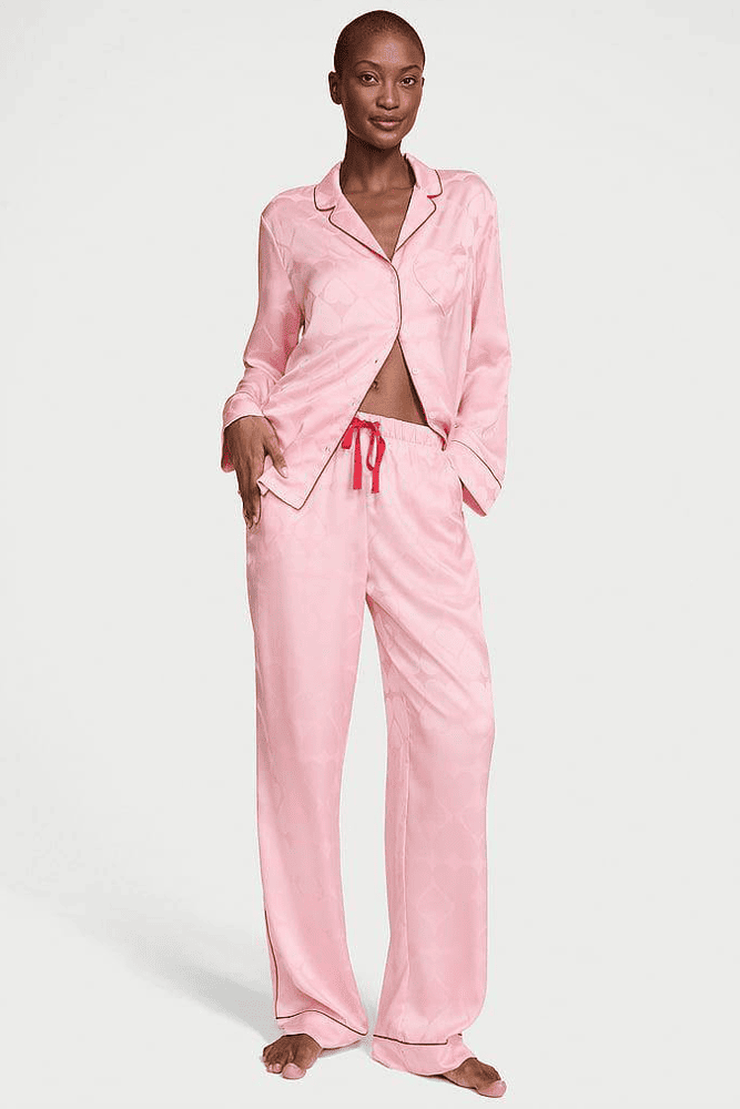 ПІЖАМА САТИН ДОВГА PUREST PINK HEARTS Victoria`s Secret