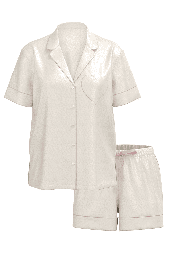 ПІЖАМА САТИН КОРОТКА WHITE VS LOGO Victoria`s Secret