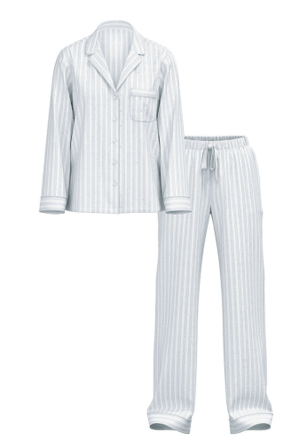 ПІЖАМА ФЛАНЕЛЬ ДОВГА BLUE STRIPE EMBL Victoria`s Secret