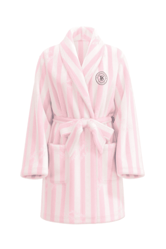 ХАЛАТ ТЕПЛИЙ PINK STRIPE  LOGO SHORT Victoria`s Secret