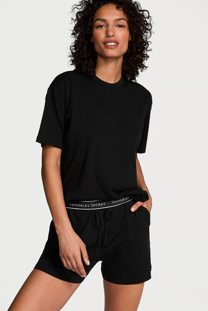 ПІЖАМА БАВОВНА КОРОТКА BLACK T-SHIRT Victoria`s Secret