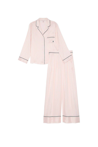 ПІЖАМА САТИН ДОВГА PINK STRIPE PALAZZO Victoria`s Secret
