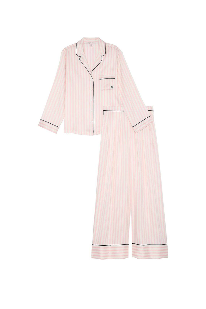 ПІЖАМА САТИН ДОВГА PINK STRIPE PALAZZO Victoria`s Secret