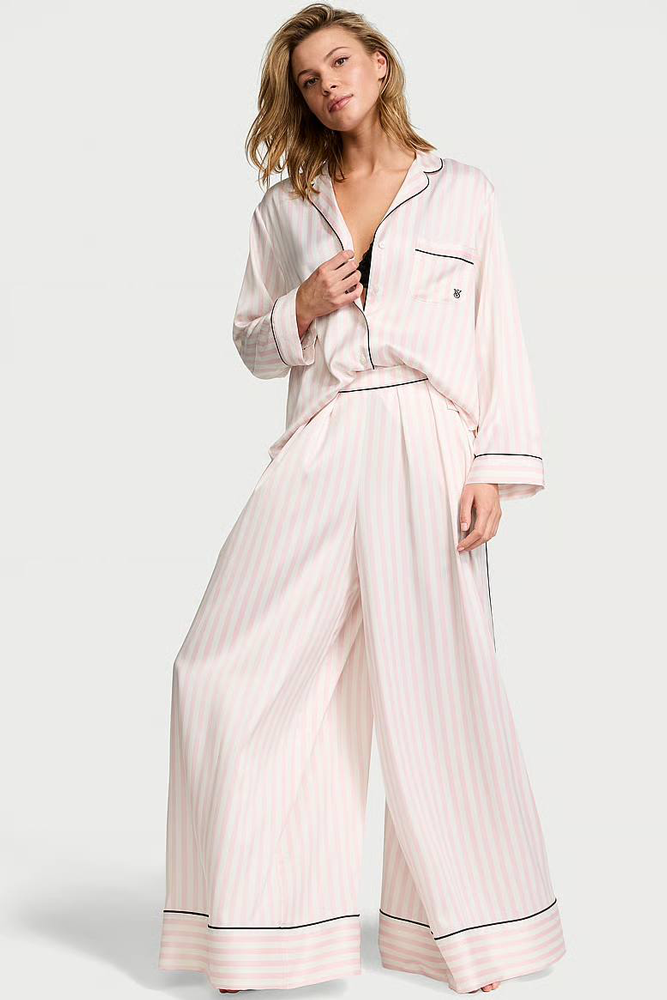 ПІЖАМА САТИН ДОВГА PINK STRIPE PALAZZO Victoria`s Secret