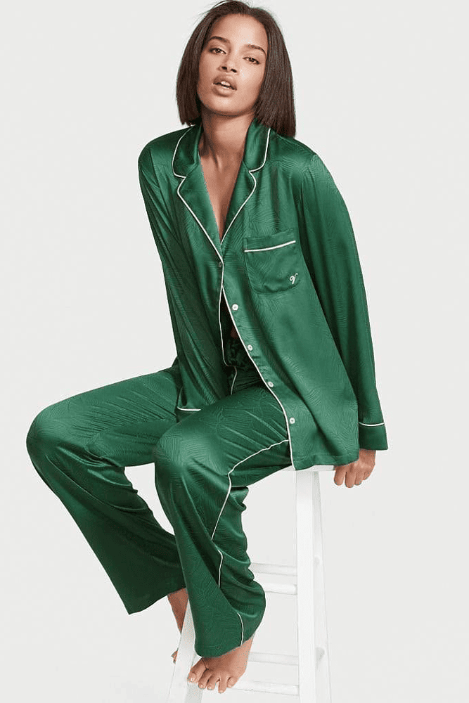 ПІЖАМА САТИН ДОВГА GREEN PALM Victoria`s Secret