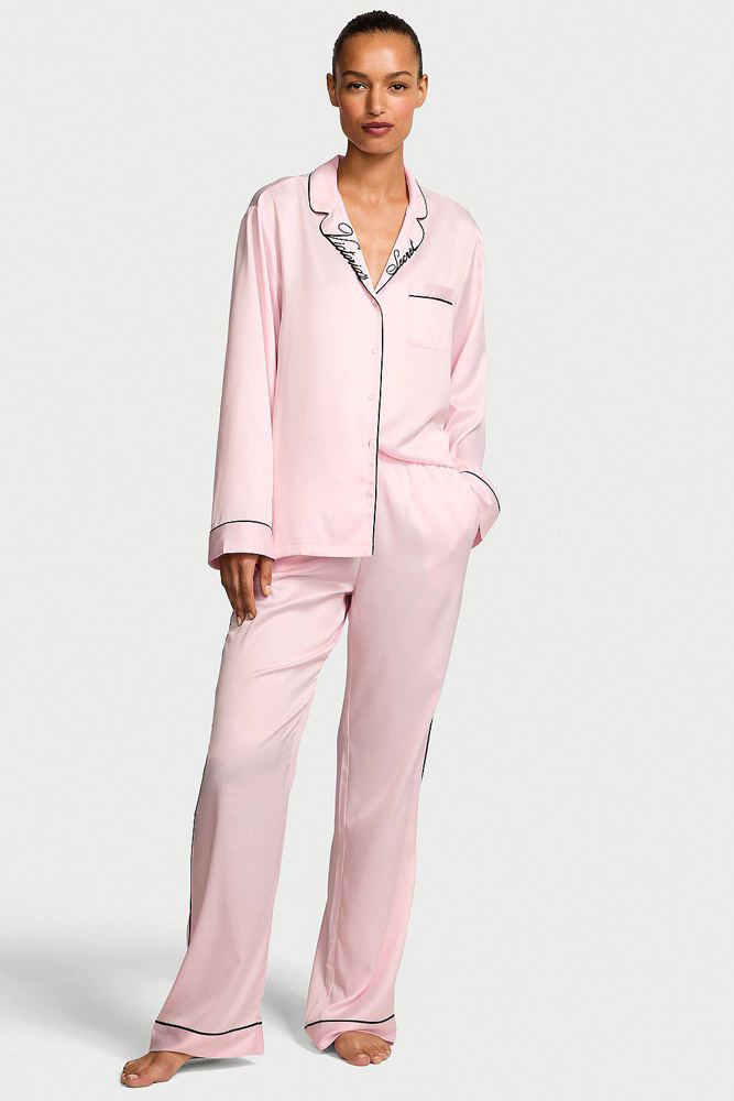ПІЖАМА САТИН ДОВГА ANGEL PINK COLLAR EMBR Victoria`s Secret