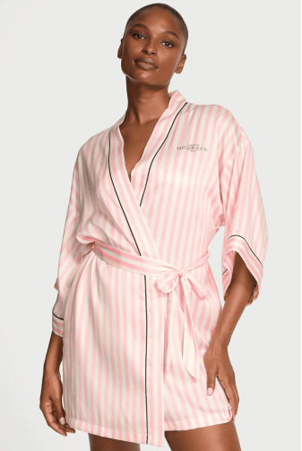 ХАЛАТ САТИНОВИЙ PINK STRIPE FASHION SHOW Victoria`s Secret