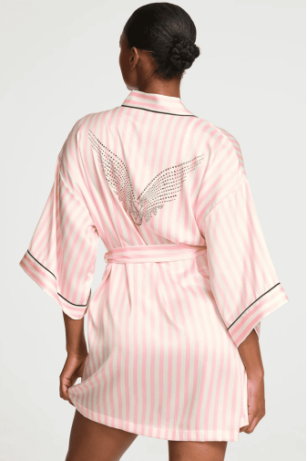 ХАЛАТ САТИНОВИЙ PINK STRIPE FASHION SHOW Victoria`s Secret