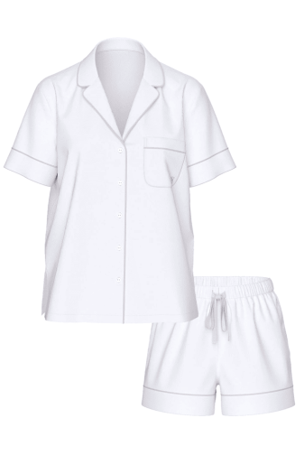 ПІЖАМА БАВОВНА КОРОТКА WHITE PINK EMBR Victoria`s Secret