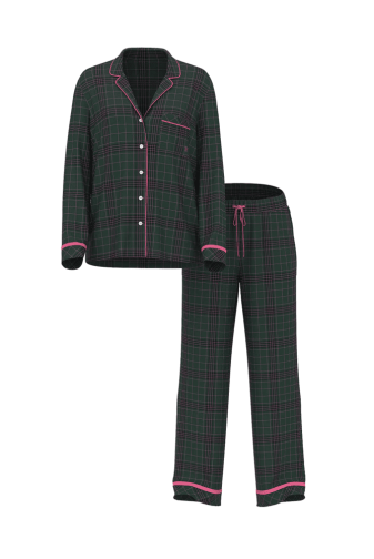 ПІЖАМА ФЛАНЕЛЬ ДОВГА GREEN PLAID PRINT Victoria`s Secret