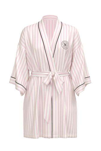 ХАЛАТ САТИНОВИЙ PINK STRIPE EMBR Victoria`s Secret