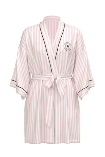 ХАЛАТ САТИНОВИЙ PINK STRIPE EMBR Victoria`s Secret