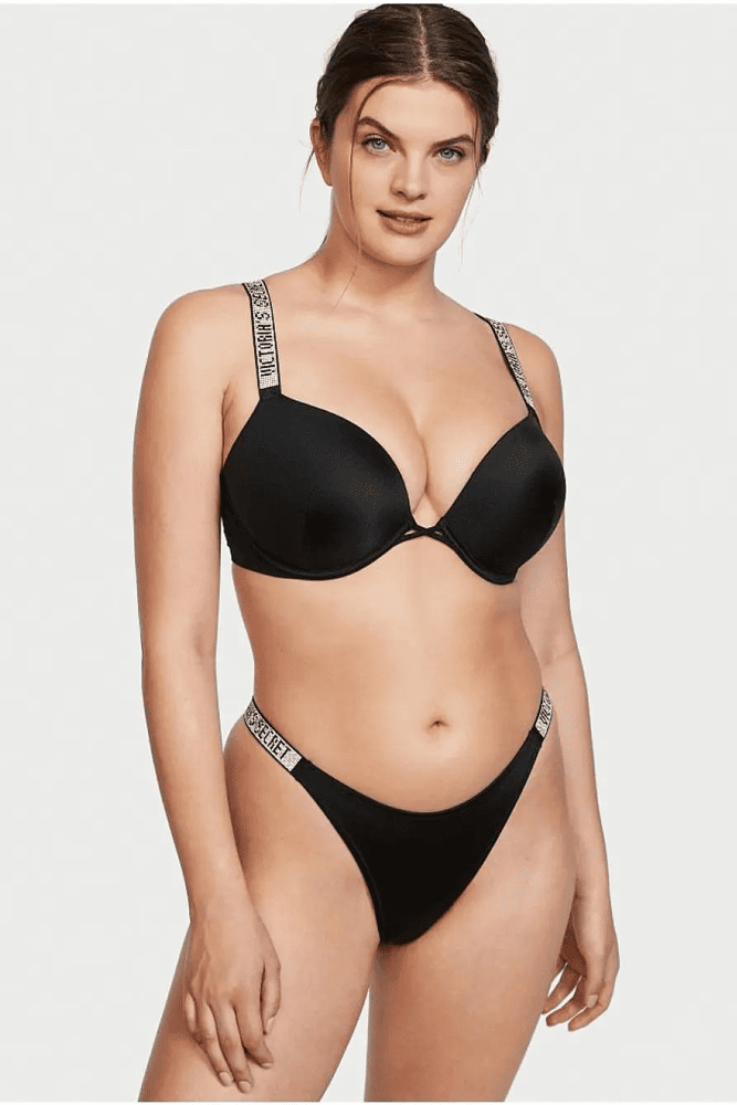 КУПАЛЬНИК ЗІ СТРАЗАМИ ПОДВІЙНИЙ ПУШ-АП BLACK Victoria`s Secret