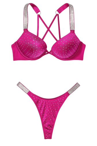 КУПАЛЬНИК ЗІ СТРАЗАМИ ПОДВІЙНИЙ ПУШ-АП FUCHSIA EMBL Victoria`s Secret