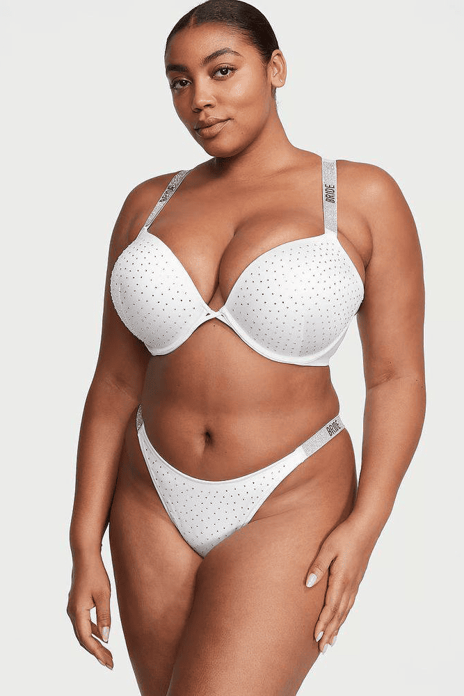 КУПАЛЬНИК ЗІ СТРАЗАМИ ПОДВІЙНИЙ ПУШ-АП WHITE EMBL Victoria`s Secret