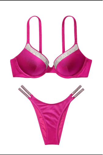 КУПАЛЬНИК ЗІ СТРАЗАМИ ПУШ-АП FUCHSIA Victoria`s Secret