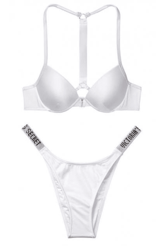 КУПАЛЬНИК ЗІ СТРАЗАМИ ПУШ-АП WHITE Victoria`s Secret