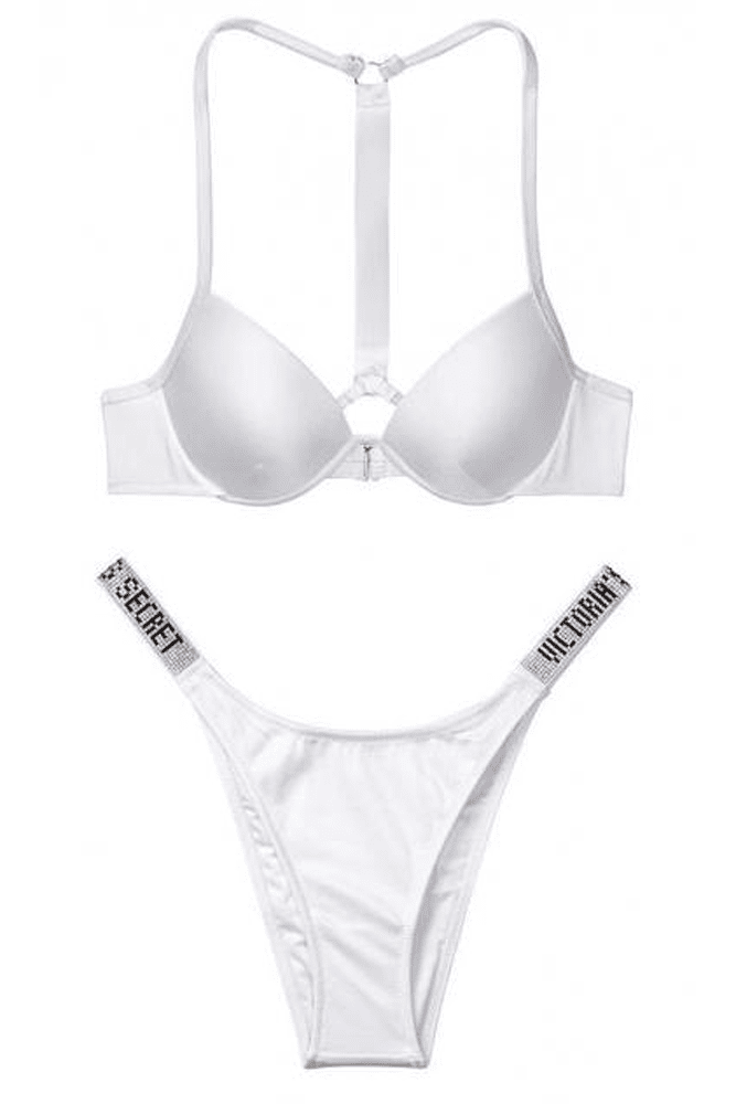 КУПАЛЬНИК ЗІ СТРАЗАМИ ПУШ-АП WHITE Victoria`s Secret