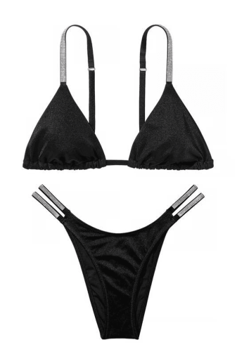 КУПАЛЬНИК ЗІ СТРАЗАМИ ТРИКУТНИКИ BLACK NEW Victoria`s Secret