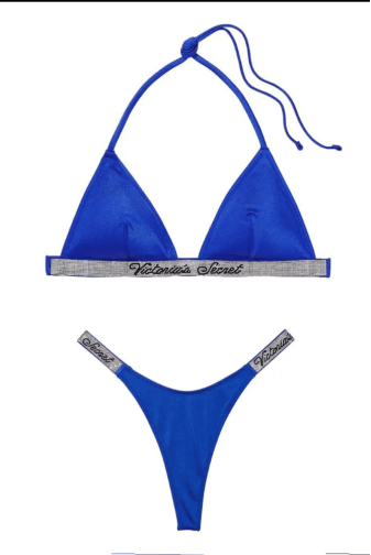 КУПАЛЬНИК ЗІ СТРАЗАМИ ТРИКУТНИКИ BLUE Victoria`s Secret