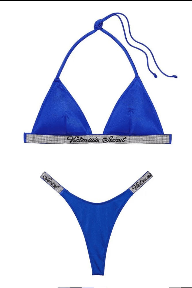 КУПАЛЬНИК ЗІ СТРАЗАМИ ТРИКУТНИКИ BLUE Victoria`s Secret