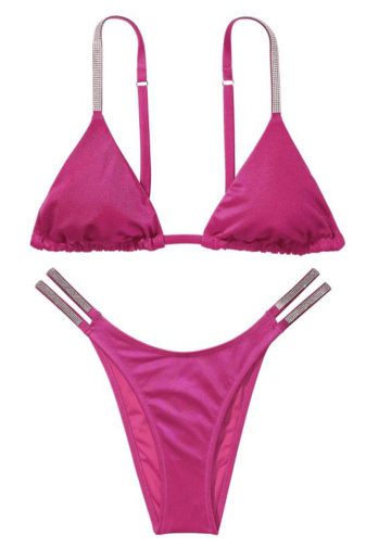 КУПАЛЬНИК ЗІ СТРАЗАМИ ТРИКУТНИКИ FUCHSIA Victoria`s Secret