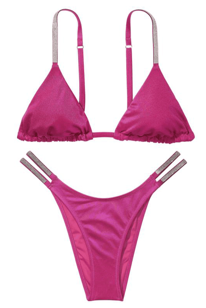 КУПАЛЬНИК ЗІ СТРАЗАМИ ТРИКУТНИКИ FUCHSIA Victoria`s Secret