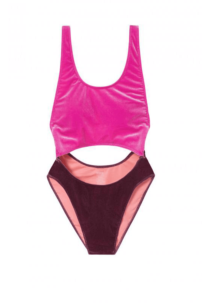 КУПАЛЬНИК СУЦІЛЬНИЙ ВЕЛЮРОВИЙ PINK/BROWN Victoria`s Secret