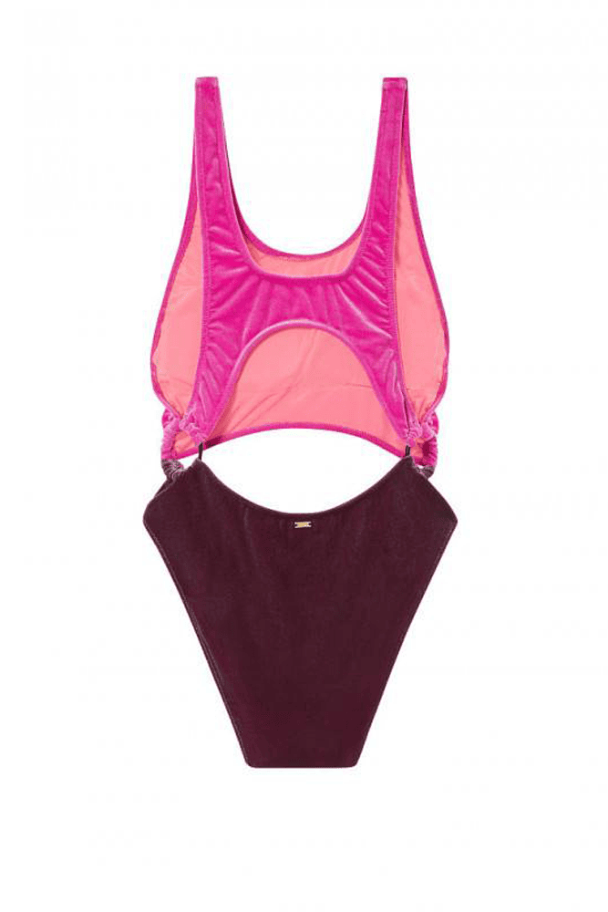 КУПАЛЬНИК СУЦІЛЬНИЙ ВЕЛЮРОВИЙ PINK/BROWN Victoria`s Secret