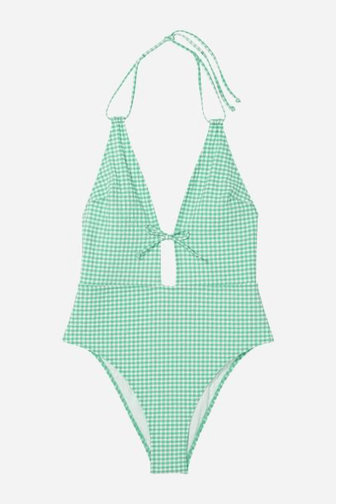 КУПАЛЬНИК СУЦІЛЬНИЙ З ВИРІЗОМ MINT PLAID Victoria`s Secret
